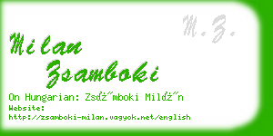 milan zsamboki business card